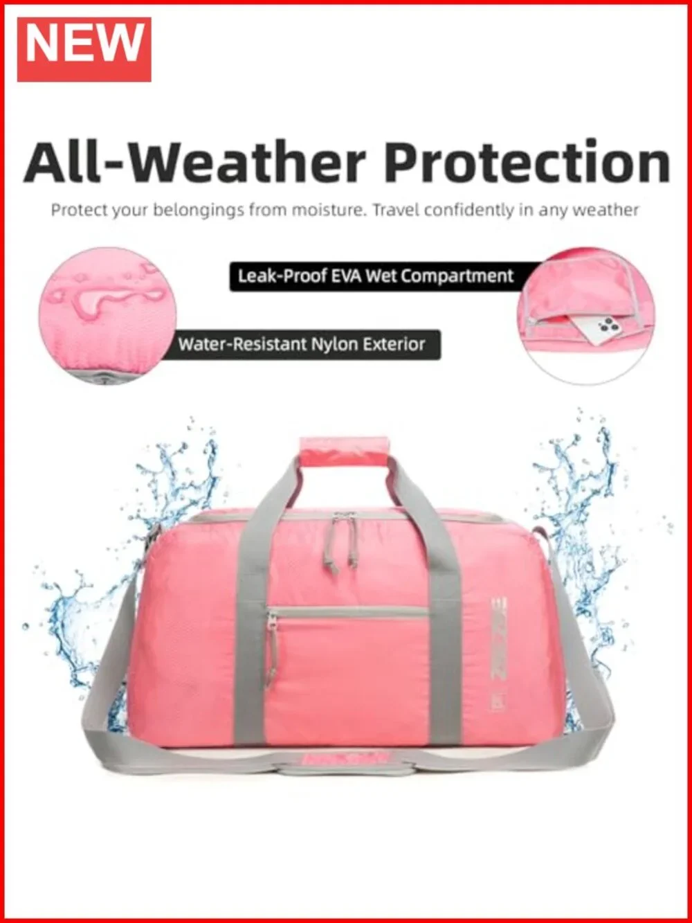 85L Foldable Heavy Duty Travel Duffle Bag Water-Resistant Luggage for Camping